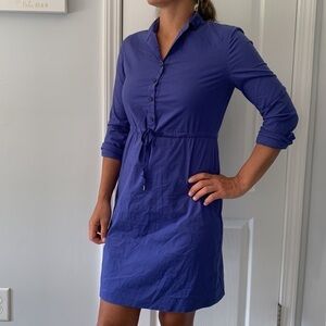 Tahari violet-blue, tie‎ waist, t-shirt dress long sleeve midi size 2